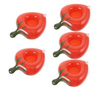 GARIOUANS 5PCS Inflatable Strawberry Shaped Water Beer Mats PVC Drink Holders Lightweight Stable Pool Float Cup Trays for Beach Party and Swimming Fun