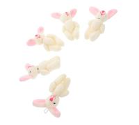 GARIOUANS 5PCS Mini Fuzzy Rabbit Plushies Jointed Design Soft Kawaii Stuffed Animals for Home Office Desk Rooms Portable Cute Bunny Figurines Party Favors Decor