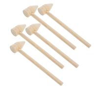 GARIOUANS 5pcs Mini Wooden Hammers for Small Mallet for Block Building Archaeology Roleplaying Traditional Zhou Ceremony Smooth Edges Childsafe Durable Wood Tools for Birthday Party