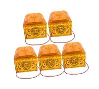 GARIOUANS 5pcs Thickened Treasure Chest Box Paper Craft Sacrificial Supplies for Qingming Festival Ancestor Worship Spirit Ghost Money Role Playing Funeral Rituals