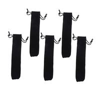GARIOUANS 5Pcs Velvet Pen Pouch Drawstring Pencil Bag Flannelette Lint Material Black Protective Design for Children Festival