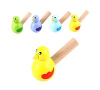 GARIOUANS 5pcs Wooden Cartoon Bird Whistle for Lightweight Music Playthings for Kindergarten Portable Small Encouraging Musical Cognition and Brain Development Random Color