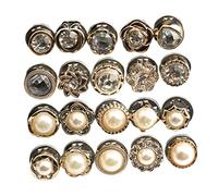 GARIOUANS 60pcs Alloy Pearl Buttons DIY Crafts Decorative Round Fastener Buttons for Clothing Bags Hats Wedding Brooches and Cardigans Easy Install No Tools Required