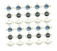 GARIOUANS 60pcs Enamel Alloy Planet Pendants DIY Charms Crafting Accessories for Jewelry Making Blue Black White Each Creative Space Satellite Comet Design