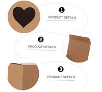 GARIOUANS 60Pcs Kraft Paper Heart-shaped Boxes Cube Windowed Kraft Boxes for Party Wedding Birthday Christmas Cookie Packaging Bulk Random Color