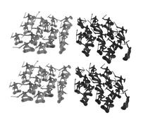 GARIOUANS 60Pcs Medieval Knight Army Action Figures for Boys Black Silver Plastic Miniature Soldiers with Shield Detailed Crafting for Collectors and History Play