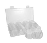 GARIOUANS 60pcs Transparent Display Stand Boxes Diameter Collectors Organizer Airtight Sealed Storage for Medals and Collectables