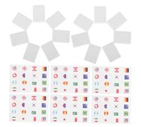 GARIOUANS 65pcs National Flag Mahjong Tiles Plastic Sticker Tile Push Game with International Country Symbols for Family Fun Travel and Cultural Education