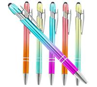 GARIOUANS 6pcs Aluminum Gradient Metal Ballpoint Pens Multi-function Click Retractable Writing Pens for School Office Daily Use with Ergonomic Design