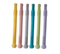 GARIOUANS 6pcs Baby Teething Straw Toys Hollow Silicone Teething Sticks with Comfortable Grip and Interesting Design for Newborns to Cultivate Grasping Ability Random Color