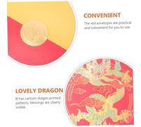 GARIOUANS 6pcs Chinese Dragon Year Red Envelopes with Blessing Words Cartoon Dragon Pattern Money Packets for Spring Festival Giving Portable and Easy to Use Red Packets for Year Celebration