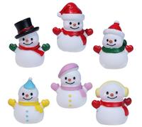 GARIOUANS 6pcs Christmas Snowman Ornaments The Scene Small Decorative Miniature Snowman Merry Mini Figurines Christmas Decoration Winter Little Rustic Holiday Resin