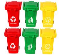 GARIOUANS 6Pcs Garbage Classification Educational Cognition with Color Mini Trash Bins for Environmental Awareness and Healthy Habits Development