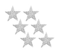 GARIOUANS 6pcs Glitter Patch Star Applique DIY Sequin Iron Sew Adhesive Embellishments for Clothing Repair Hat Sweater Holiday Party Decor