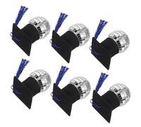 GARIOUANS 6pcs Graduation Party Cake Toppers with Disco Ball and Tassel Mini Hat Decorations for Academic Celebration Creative Lightweight Dessert Decor for Cakes and Cupcakes