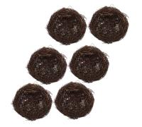 GARIOUANS 6Pcs Handmade Rattan Bird Nests Natural Woven Bird Nest Decoration for Easter Garden Balcony Desktop Lightweight Ornamental Planters