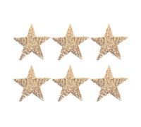 GARIOUANS 6pcs Iron on Sequin Patches Sequin Star Stickers Adhesive Applique Stickers Golden Five Pointed Star Pet Glitter Wear Resistant Strong Bonding Festive Looks Stage Costumes