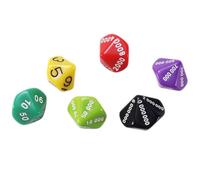 GARIOUANS 6Pcs Multi-Sided Dice Set for Board Games Rpg Party Accessories Plastic Numbered Dice with Individual Place Value (Ones to Hundred-Thousands) Random Colors Random Color