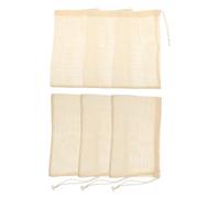 GARIOUANS 6Pcs Organic Cotton Drawstring Bags Reusable Mesh Lightweight Storage for Fruits Vegetables Snacks and Household Organization