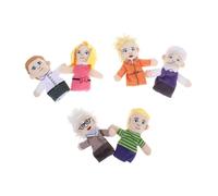 GARIOUANS 6pcs Plush Finger Puppet Set Soft Family Hand Puppets for Educational Playtime Learning Storytelling Interactive Creativity Development for Boys