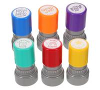 GARIOUANS 6pcs Pre Inked Teacher Stamps for Homework Feedback Compact Classroom Reward Stamps for Encouraging Elementary Students for Efficient Grading and Parent Teacher Use