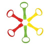 GARIOUANS 6Pcs Pull Up Rings for Playpen and Cot Comfortable Grip Handles for Standing Support Strength Building and Motor Skills Development Safe Crib Hanging Accessories Multi Color