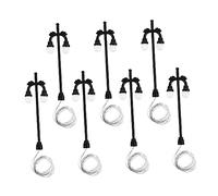 GARIOUANS 7pcs Miniature Street Lamp Friendly Wear Resistant Micro Landscape Light Ornaments for Sand Table and Garden Decor Realistic Double Headed White Lamps