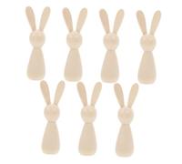 GARIOUANS 7pcs Wooden Bunny Peg Dolls Unpainted Small Rabbit Figurines for DIY Painting and Crafting Sustainable Wood Material Compact for Home Decor and Easter Party Gifts