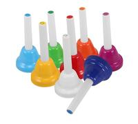 GARIOUANS 8 Pcs Metal Hand Bell Set Note Colorful Diatonic Musical Bells for Educational Percussion for Music Teaching Church Chorus Wedding Party