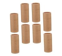 GARIOUANS 8pcs Brown Kraft Paper Cylinder Gift Boxes Thickened Essential Oil Bottle Holders Storage Cans for Tea Cosmetics Party Wedding Christmas Packaging