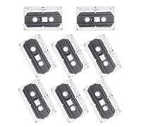 GARIOUANS 8pcs Clear Cassette Tapes with Transparent Hard Case for DIY Music Speech Recording Retro Party Messages Teaching Voice Recordable Blank Tapes