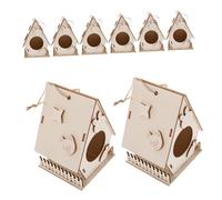 GARIOUANS 8PCS DIY Wooden Birdhouse Craft Kit Unfinished Paintable Bird Houses for Creative Art Activities Family-friendly Group Project to Build and Decorate Wooden Bird Nesting Houses