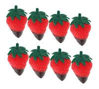 GARIOUANS 8pcs Lifelike Fake Strawberry with Dark Leaves Realistic Chocolate Scented Artificial Fruit for Photography Props Party Decorations Restaurant and Home Table Centerpiece Ornament