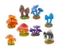 GARIOUANS 8pcs Mini Resin Mushroom Statues for Micro Landscape Garden Decor Cute Bonsai Ornaments with Delicate Details Non-toxic Resin Figures for Fairy Scene Display