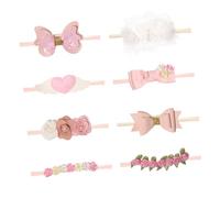 GARIOUANS 8pcs Newborns Flower Headbands Boy Girl Bow Headband No Trace Hair Accessories for Boy Girl Flower Bow Newborn