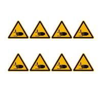 GARIOUANS 8pcs Self-adhesive Vinyl Safety Warning Labels Caution Hand Crushing Sign, Easy to Read and Convenient to Use Machinery Warning Stickers for Industrial Equipment
