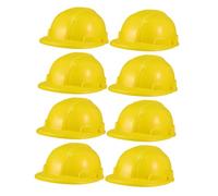 GARIOUANS 8Pcs Yellow Plastic Engineer Hats Construction Role Play Hard Helmet for Boys and Building Party Dress-Up Accessories