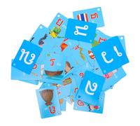 GARIOUANS 90Pcs Thai Language Flash Cards Portable Learning Cards Educational Vocabulary with Colorful Double Sided Pictures for Early Language Skills Development