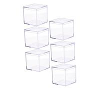 GARIOUANS Acrylic Jar and Cake Storage with Lid, 8.5cm Square Container, 6pcs Portable Packaging Boxes for Party Favors and Wrapping