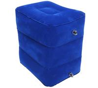 GARIOUANS Adjustable Inflatable Footrest Stool with Double Valves for Fast Inflation Height Control Travel Cushion for Leg Elevation and Circulation Improvement Dark Blue Airplane Footrest