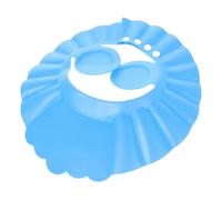 GARIOUANS Adjustable Shower Cap with Ear Protection Pads Shampoo Hair Washing Shield Hat for Months to Years Lightweight Bath Visor with Water Flow Slots Heat Resistant Up to Blue