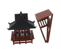 GARIOUANS Asian Style Floating Pavilion Figurine for Bonsai Landscape Plastic Miniature Garden Ornament with Fine Craftsmanship Artistic Home Decor Accent for Zen and Fairy Gardens