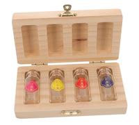 GARIOUANS Baby Tooth Box and Fetal Hair Storage Box for Kids, Wooden Keepsake Holder with 4 Slots, Infant First Tooth and Hair Collection, Baby Memory Trinket Case for Boys and Girls