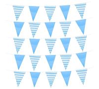 GARIOUANS Bavarian Blue White Plaid Banner Hanging Wall Decoration for Beer Festival Party Lightweight Polyester Bunting Garland for Oktoberfest and Circus Theme Events
