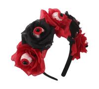 GARIOUANS Bleeding Eyeball Headband with Artificial Roses Halloween Costume Accessory Unique Spooky Party Headwear for Ghost House Decor Reusable Fun Headbands