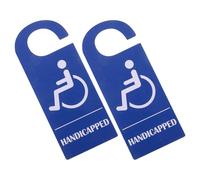 GARIOUANS Blue Pvc Handicap Parking Placard Sign 3.5x8.5in, 2pcs Disabled Permit Tag with Wheelchair Symbol for Car and Van Parking Lot