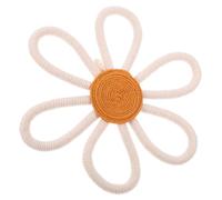 GARIOUANS Bohemian Daisy Flower Wall Decor Woven Cotton Rope Floral Hanging for Girl Nursery Elegant Cotton Macrame Decoration Romantic Home Accent