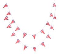 GARIOUANS British Union Jack Triangle Flag Bunting Banner String Party Decoration for Sports Events Festivals and Outdoor Celebrations