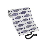GARIOUANS Canvas Pencil Roll Case Organizer with Slots Portable Cartoon Saury Pattern Pencil Wrap Space Saving Stationery Storage for Drawing and Sketching Artists