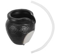 GARIOUANS Ceramic Fountain Jar with Open Water Flow for Hydroponic Planters, Vintage Courtyard Waterfall Decor, 8mm Tube Compatible Circulating Outdoor Patio Garden Ornament